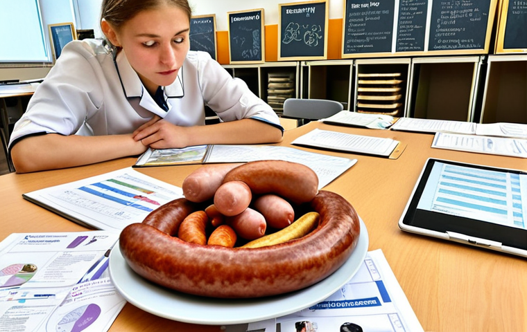 **"A German student at a desk, surrounded by a complex array of study materials, visually representing the diverse regional focuses of a nationwide food hygiene exam. Textbooks and digital screens display distinct topics: one showing traditional Bavarian sausage production and dairy hygiene, another focusing on modern food technology and digital traceability from North Rhine-Westphalia, and a third illustrating urban food concepts and international standards pertinent to Berlin. A subtle map of Germany in the background highlights these regional specializations, emphasizing the varying priorities across federal states. The student appears focused but slightly overwhelmed by the breadth of specific knowledge required. Realistic, detailed, academic study environment, German cultural context."**